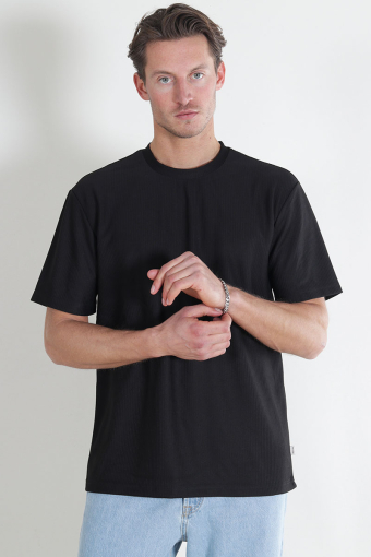 Fred Relaxed Plizze Tee Black