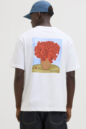 Marrakesh Back Tee SS  Bright White Flowers