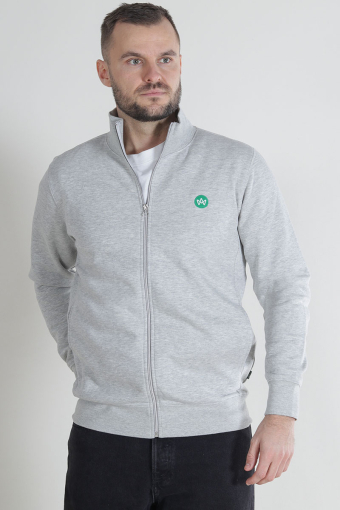 Lars Badge Zip Sweat Lt Grey Mix