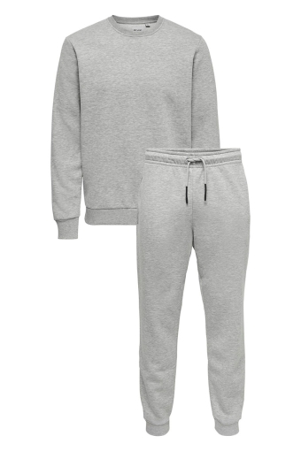 CERES PANT & CREW SET Light Grey Melange