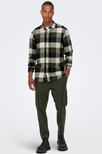 GUDMUND LS CHECK SHIRT Forest Night