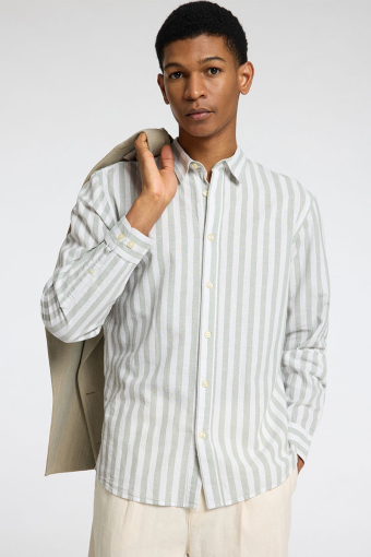 Slim Sun Linen Shirt LS Iceberg Green Stripe