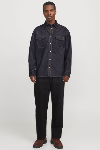 Austin Wide Fit Denim Shirt LS Dark Denim