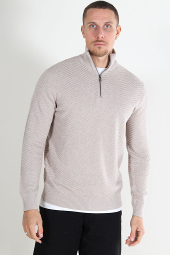 Mace Regular Half Zip Knit Silver Lining