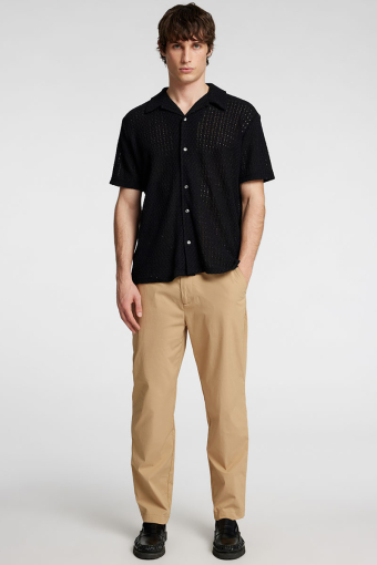 Bane Relax Fit Jacqaurd Shirt SS Black