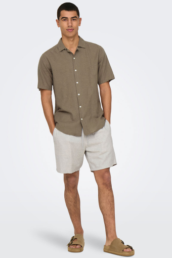 Caiden SS Resort Linen Shirt Fossil