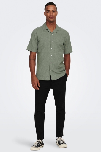 Caiden SS Resort Linen Shirt Swamp