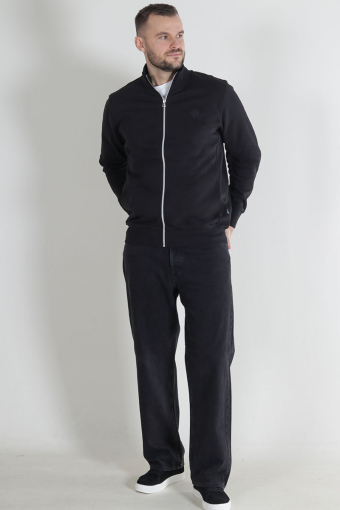 Lars Badge Zip Sweat Black