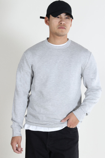 SLHEMANUEL SOFT CREW NECK SWEAT NOOS Light Grey Melange