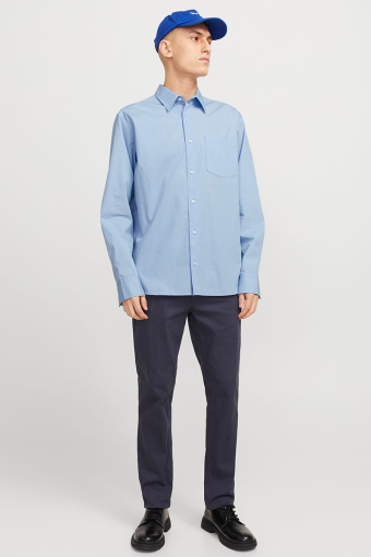 Cody Relaxed Fit Poplin LS Shirt Chambray Blue