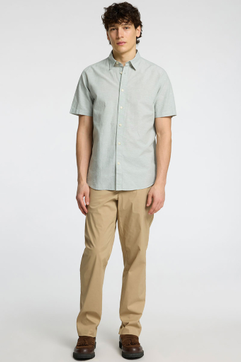 Regular Sun Linen Shirt SS Iceberg Green / White