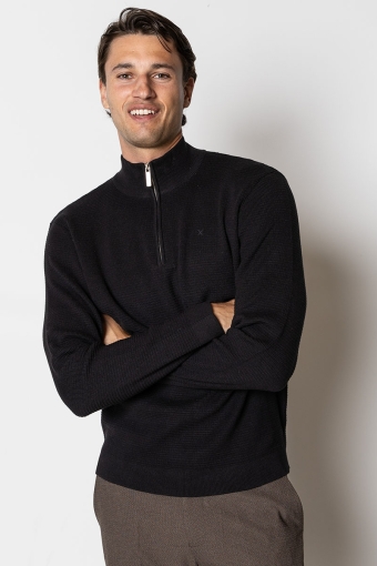 Oscar half-zip knit Black