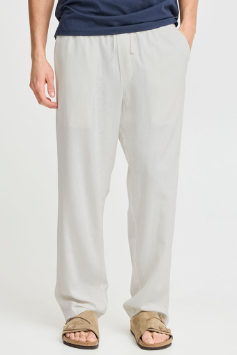 Allan Elsticated Wide Fit Linen Pants White