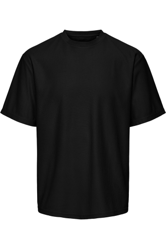 Fred Relaxed Plizze Tee Black