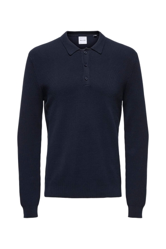 Phil Rib LS Polo Knit Parisian Night