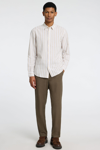 Slim Sun Linen Shirt LS Pure Cashmere Stripe