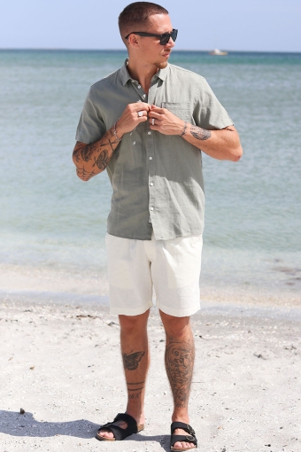 Allan SS Linen Shirt Vetiver