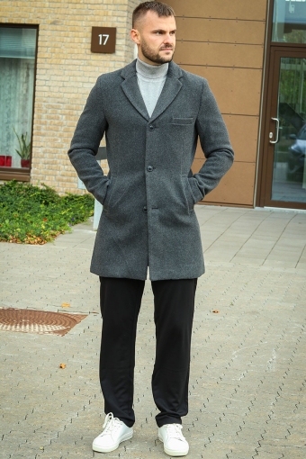 JAYLON WOOL COAT OTW Dark Grey Melange