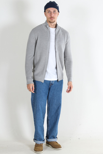 Valencia Knit Full  Zip Light Grey Melange