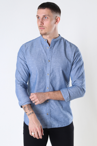 Summer Band Shirt LS Faded Denim