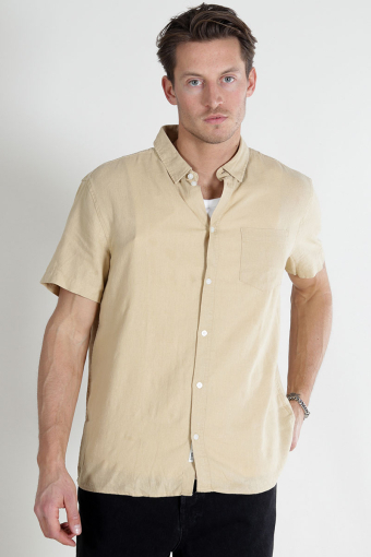 Allan SS Linen Shirt Curds & Whey