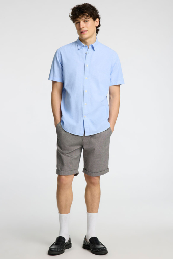 Regular Sun Linen Shirt SS Cashmere Blue / White