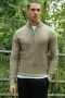 JEFF FRANKIE HALF ZIP KNIT Dark Beige